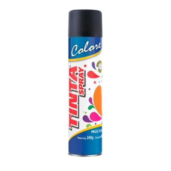 Tinta Spray Colore Preto Fosco 240g